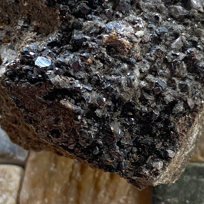 MAGNETITE CRYSTALS ON MATRIX - HAYTOR MINE, DARTMOOR, DEVON, ENGLAND 212g MF2063