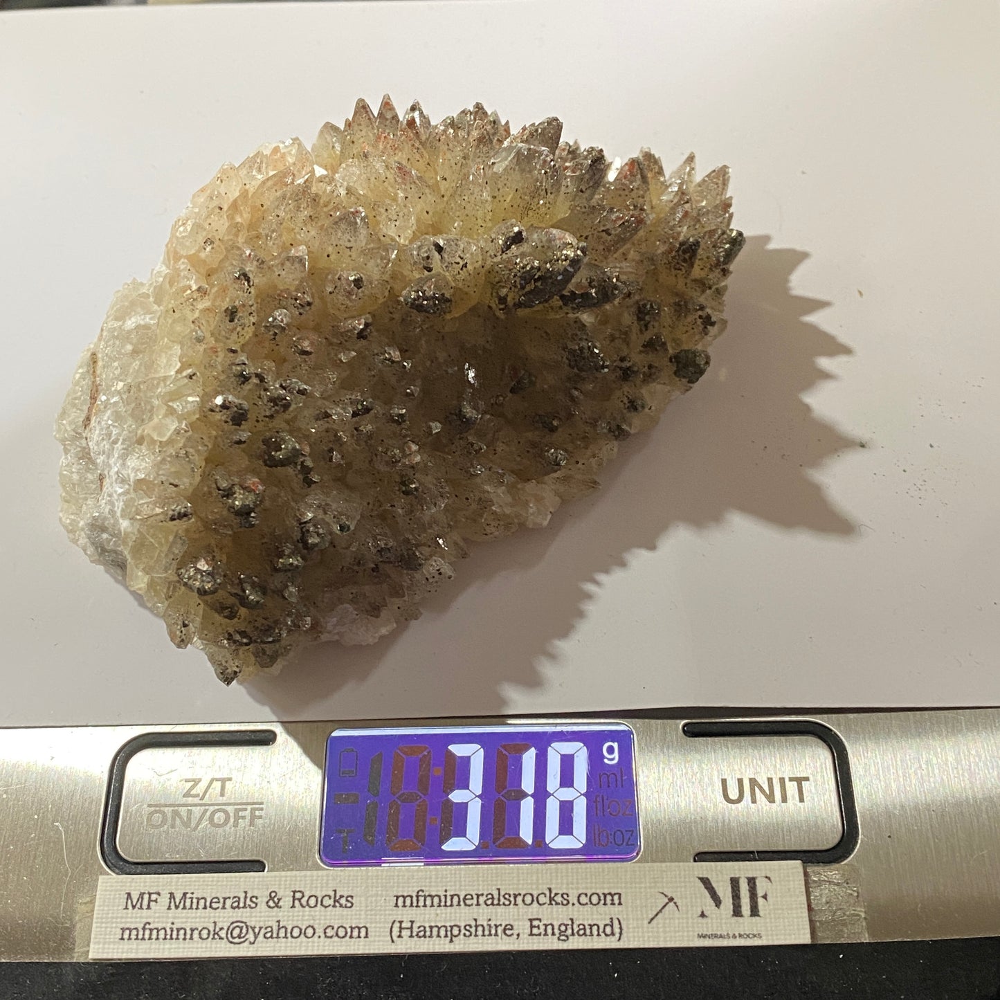 PYRITE ON CALCITE FROM DAYE, HUBEI, CHINA EXCEPTIONAL  SPECIMEN 317g MF1651
