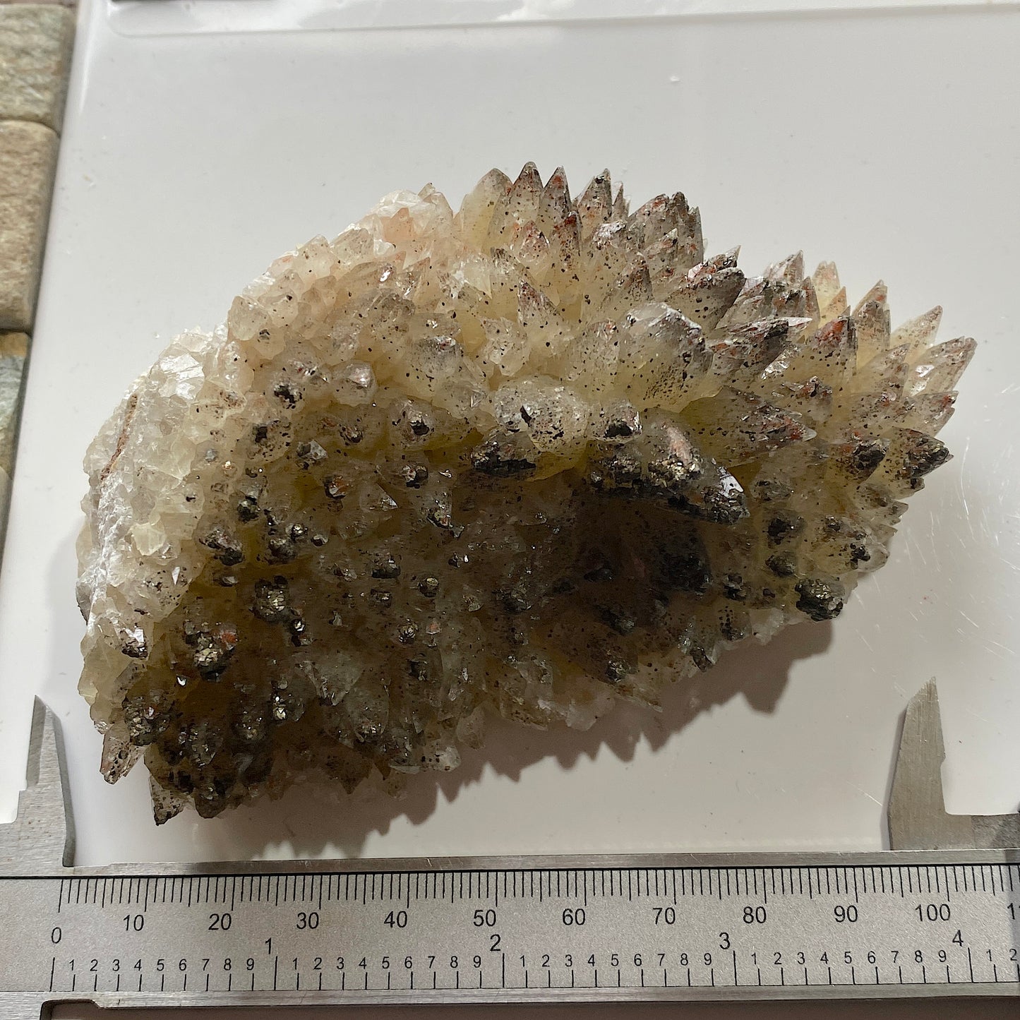 PYRITE ON CALCITE FROM DAYE, HUBEI, CHINA EXCEPTIONAL  SPECIMEN 317g MF1651