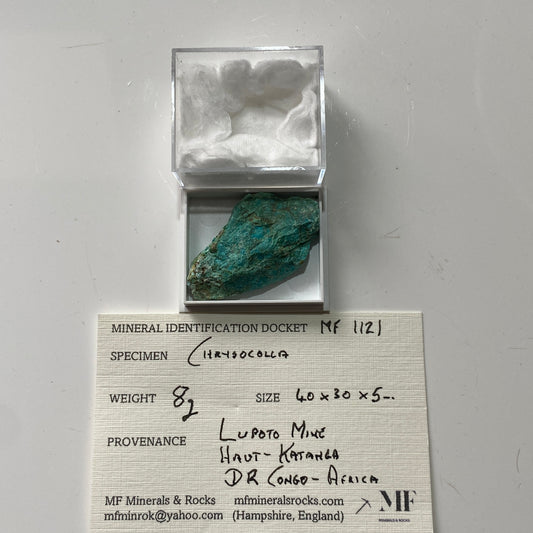 CHRYSOCOLLA - LUPOTO MINE, HAUT-KATANGA, D.R. CONGO, AFRICA 8g  MF4236/1121