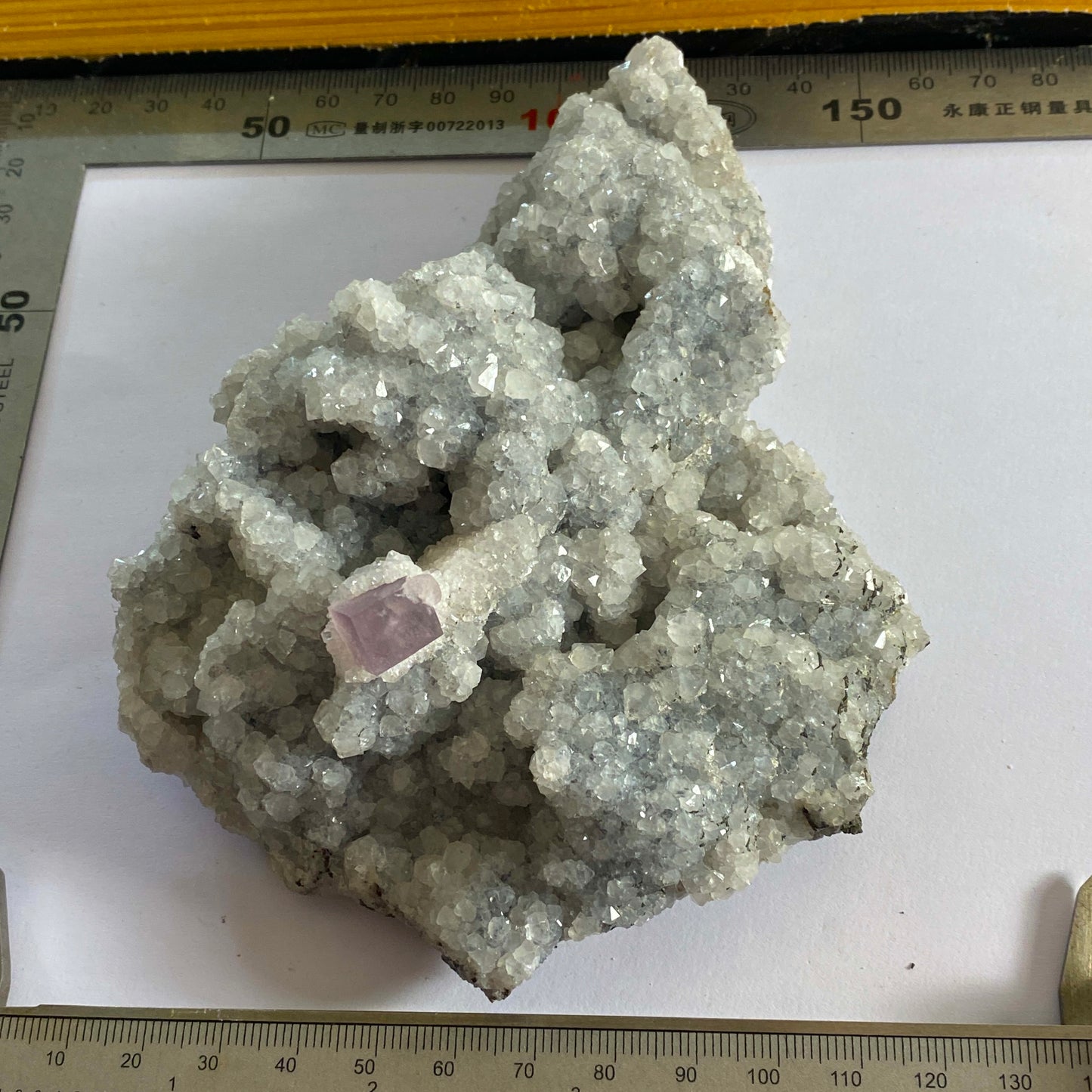 CELESTITE WITH FLUORITE, OKORUSU MINE, NAMIBIA, SUBSTANTIAL 510g MF2067