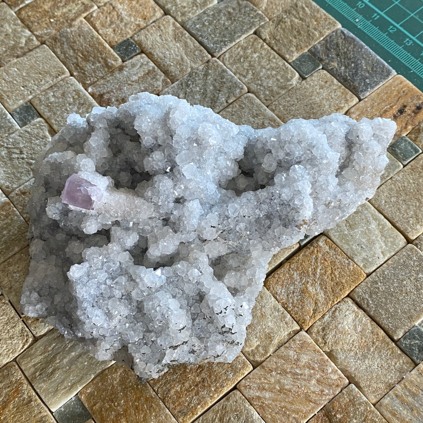 CELESTITE WITH FLUORITE, OKORUSU MINE, NAMIBIA, SUBSTANTIAL 510g MF2067