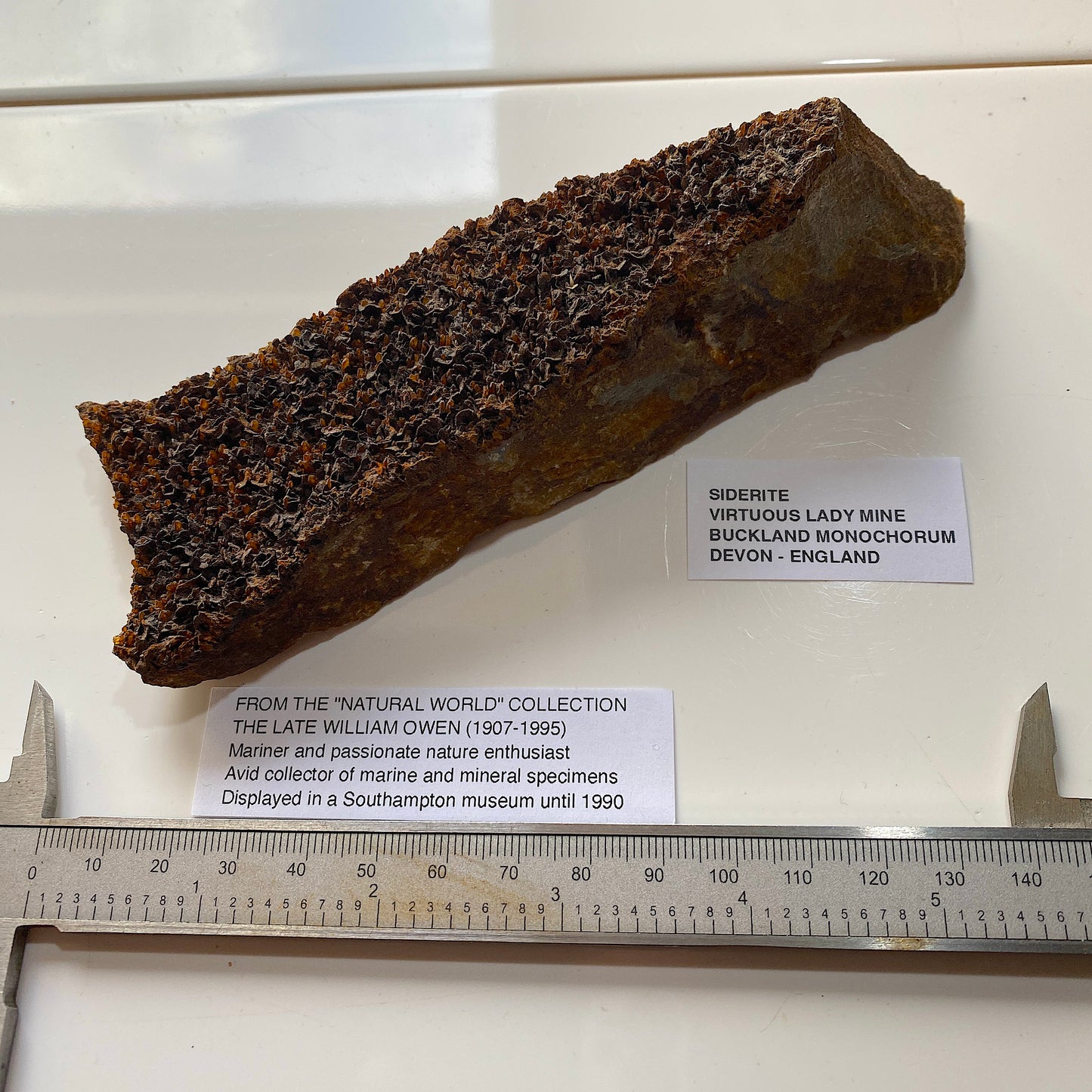 RARE SIDERITE FROM VIRTUOUS LADY MINE, BUCKLAND MONOCHORUM, DEVON, ENGLAND 226g MF5259