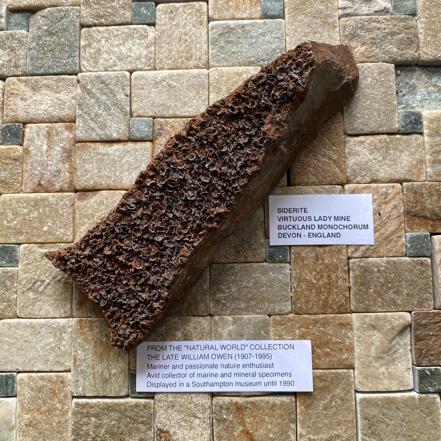 RARE SIDERITE FROM VIRTUOUS LADY MINE, BUCKLAND MONOCHORUM, DEVON, ENGLAND 226g MF5259