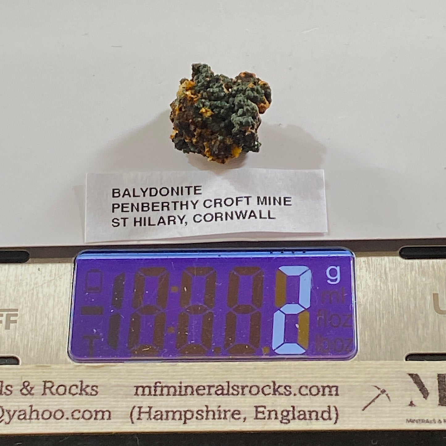 BALYDONITE ON MATRIX : PENBERTHY CROFT MINE, ST HILARY, CORNWALL 2g MF5262