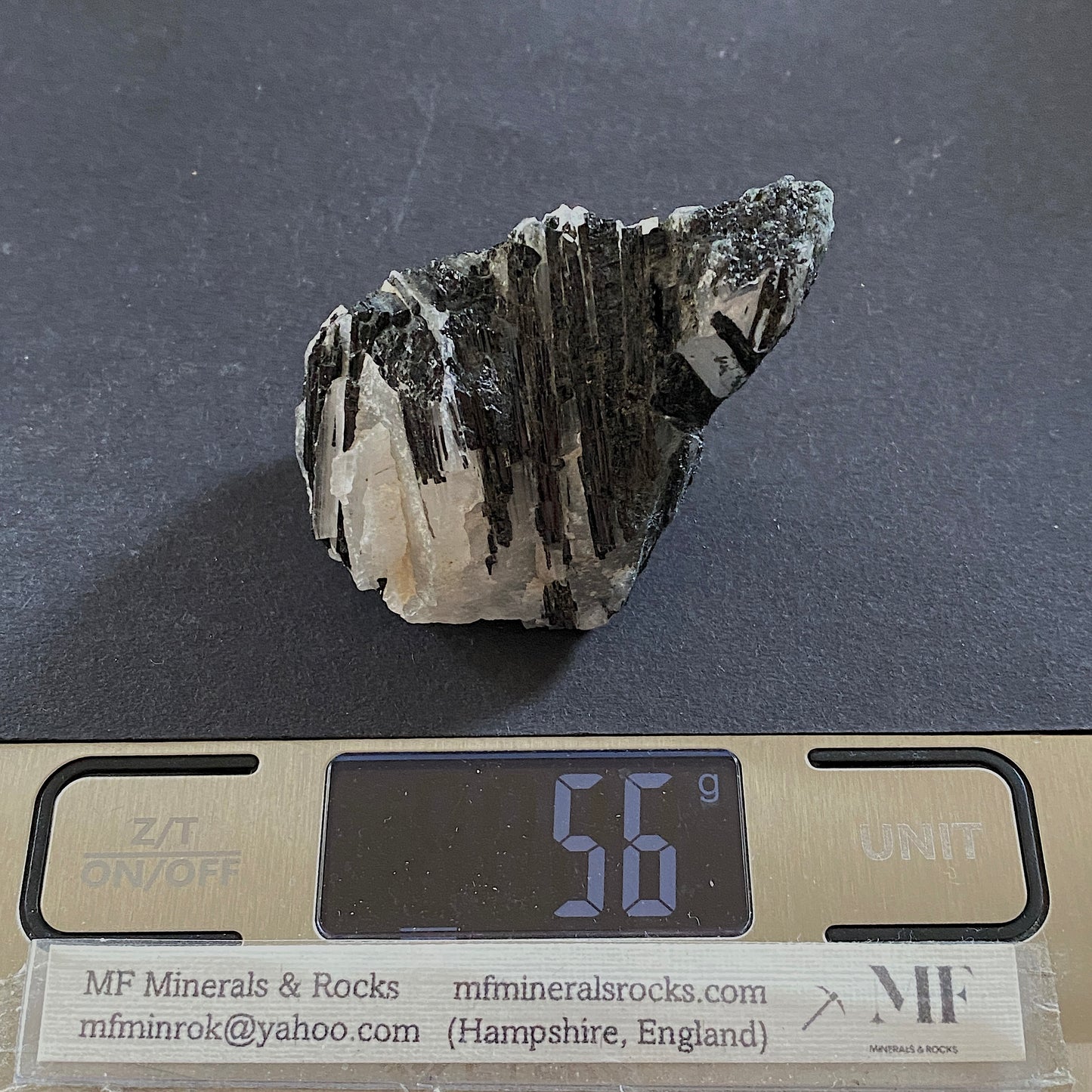 SCHORL TOURMALINE ON QUARTZ - GUILIN, GUANXI, CHINA. 56g MF6914