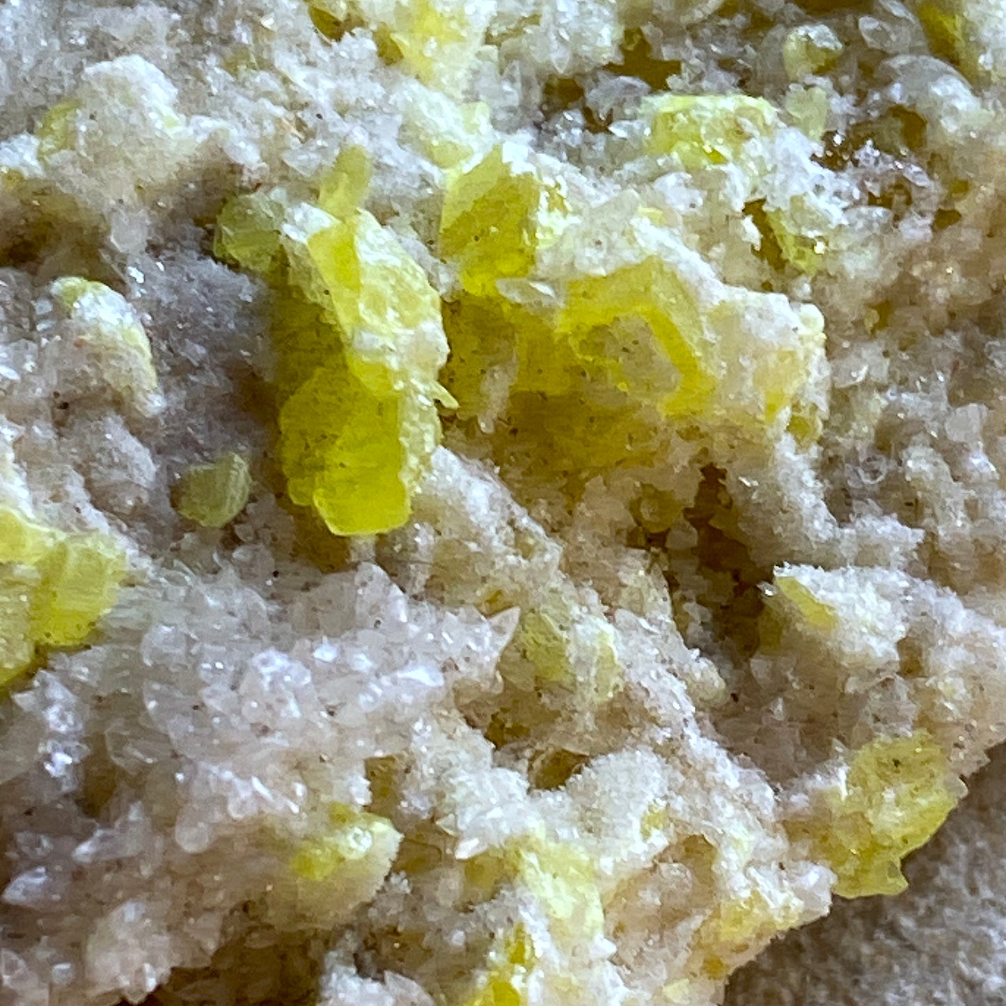 SULPHUR ON CALCITE FROM COZZO DISI MINE, SICILY  47g MF2073