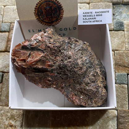 RARE SPECIMEN : AXINITE & RHODONITE - WESSELS MINE, NORTHERNCAPE, SOUTH AFRICA. 140g MF5268