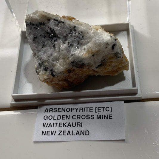 ARSENOPYRITE WITH QUARTZ [ETC] : GOLDEN CROSS MINE, WAITEKAURI, NEW ZEALAND 45g MF5269