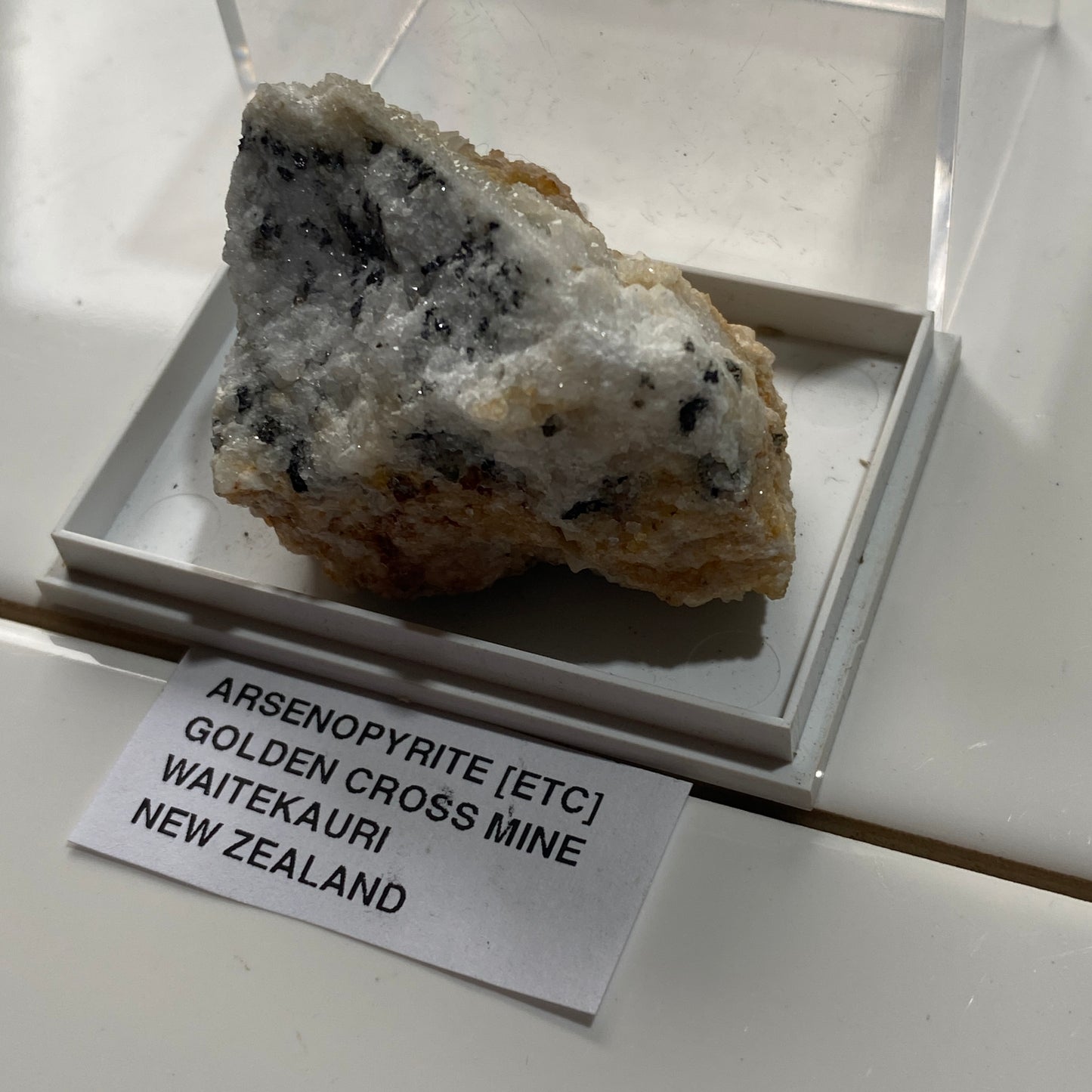 ARSENOPYRITE WITH QUARTZ [ETC] : GOLDEN CROSS MINE, WAITEKAURI, NEW ZEALAND 45g MF5269