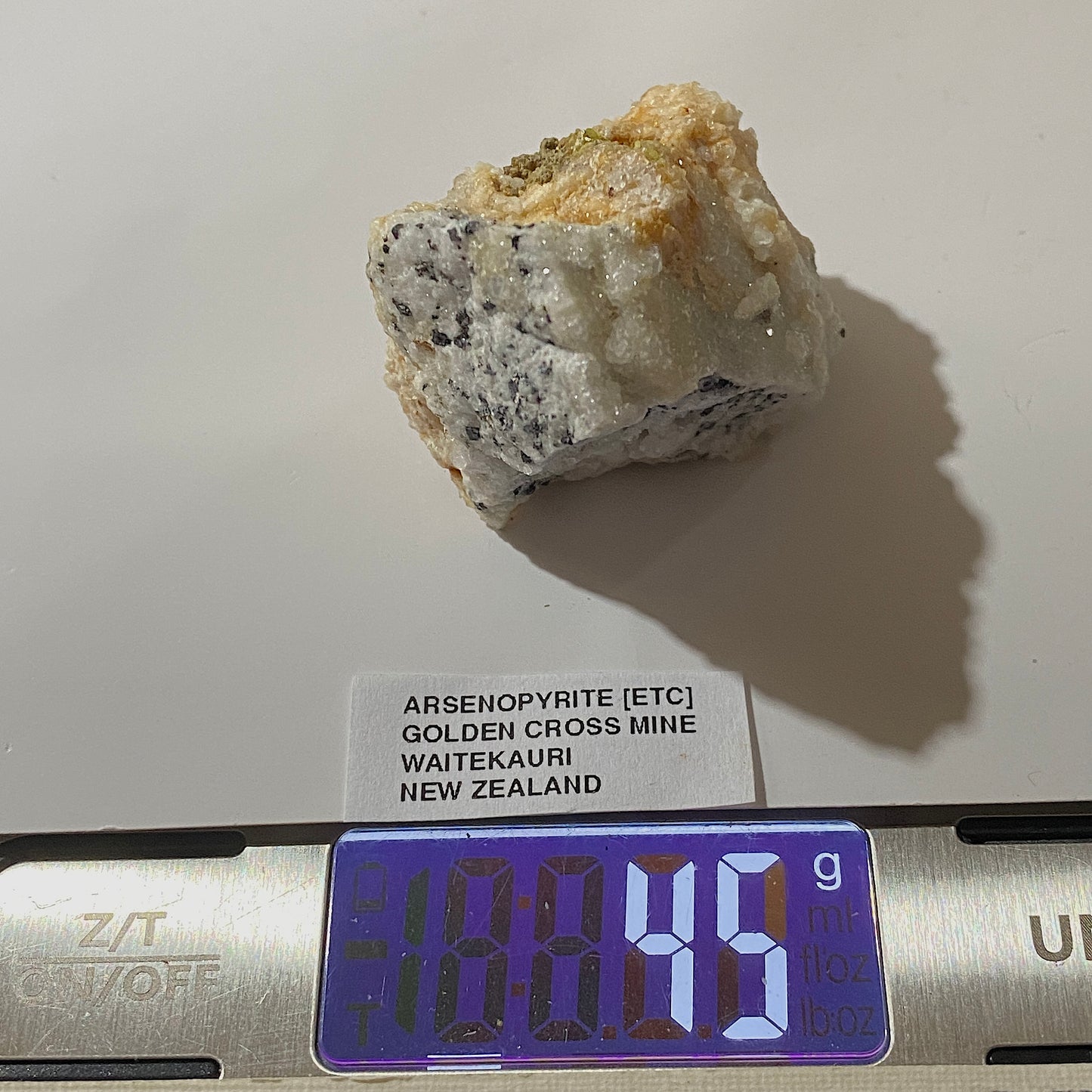 ARSENOPYRITE WITH QUARTZ [ETC] : GOLDEN CROSS MINE, WAITEKAURI, NEW ZEALAND 45g MF5269