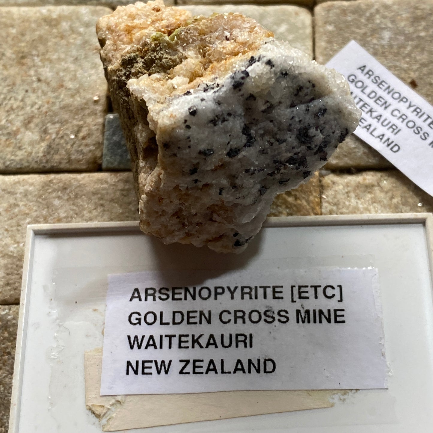 ARSENOPYRITE WITH QUARTZ [ETC] : GOLDEN CROSS MINE, WAITEKAURI, NEW ZEALAND 45g MF5269