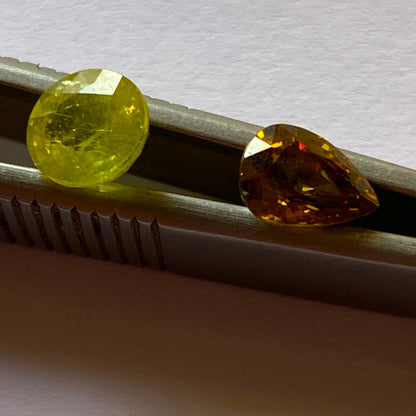 SPHENE [TITANITE] NATURAL MINED GEMSTONES x 2 FROM TORMIQ VALLEY, PAKISTAN MFG2220