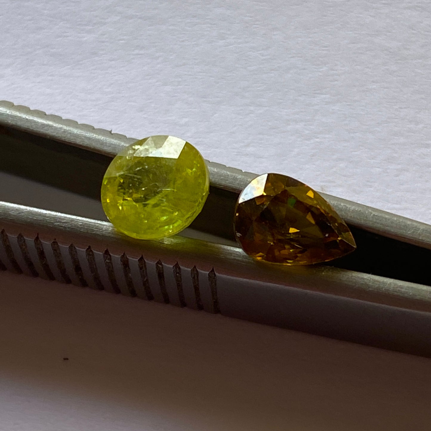 SPHENE [TITANITE] NATURAL MINED GEMSTONES x 2 FROM TORMIQ VALLEY, PAKISTAN MFG2220