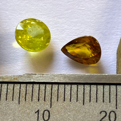 SPHENE [TITANITE] NATURAL MINED GEMSTONES x 2 FROM TORMIQ VALLEY, PAKISTAN MFG2220