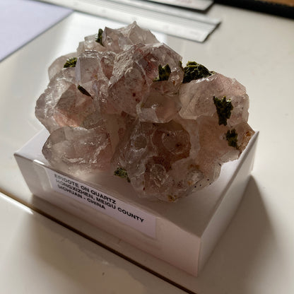 EPIDOTE ON QUARTZ RARE SPECIMEN FROM MEIGU COUNTY, SICHUAN, CHINA 159g MF6963