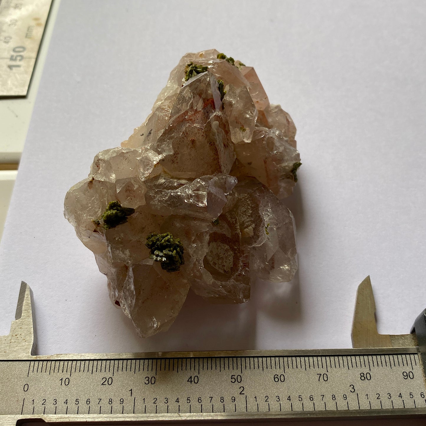 EPIDOTE ON QUARTZ RARE SPECIMEN FROM MEIGU COUNTY, SICHUAN, CHINA 159g MF6963