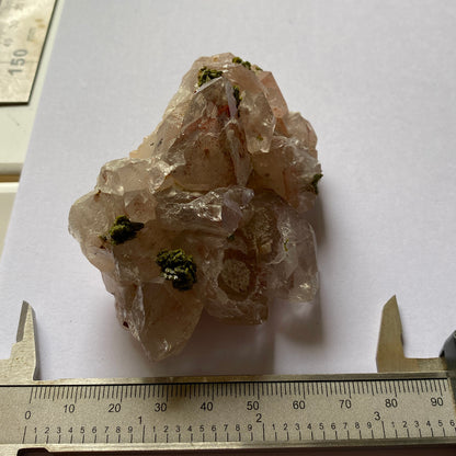 EPIDOTE ON QUARTZ RARE SPECIMEN FROM MEIGU COUNTY, SICHUAN, CHINA 159g MF6963