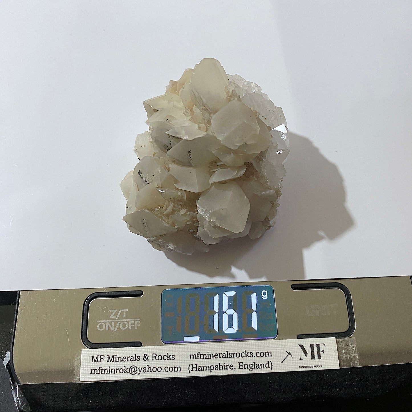 CALCITE ON FLUORITE : SHANGBAU MINE, LEIYANG COUNTY, HUNAN, CHINA 161g MF1731