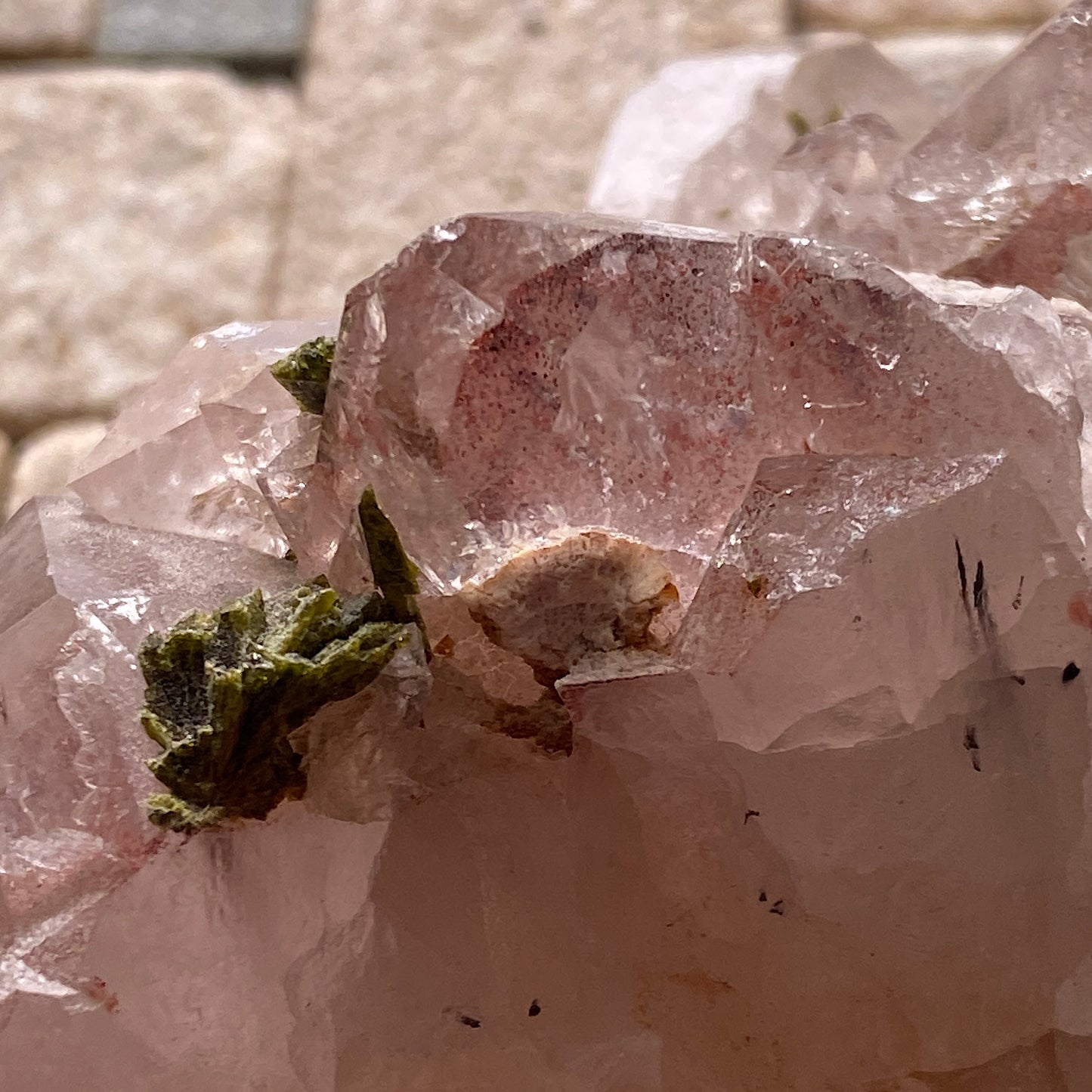 EPIDOTE ON QUARTZ RARE SPECIMEN FROM MEIGU COUNTY, SICHUAN, CHINA 159g MF6963