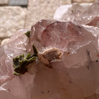 EPIDOTE ON QUARTZ RARE SPECIMEN FROM MEIGU COUNTY, SICHUAN, CHINA 159g MF6963