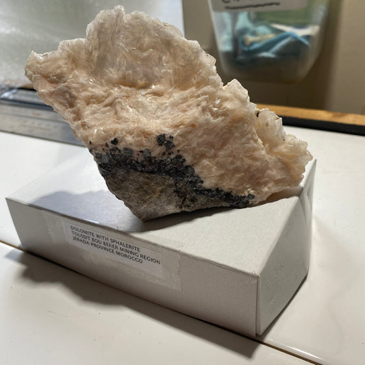 DOLOMITE WITH SPHALERITE TOUSSIT BOU BEKER MINING DISTRICT, MOROCCO  240g MF1831