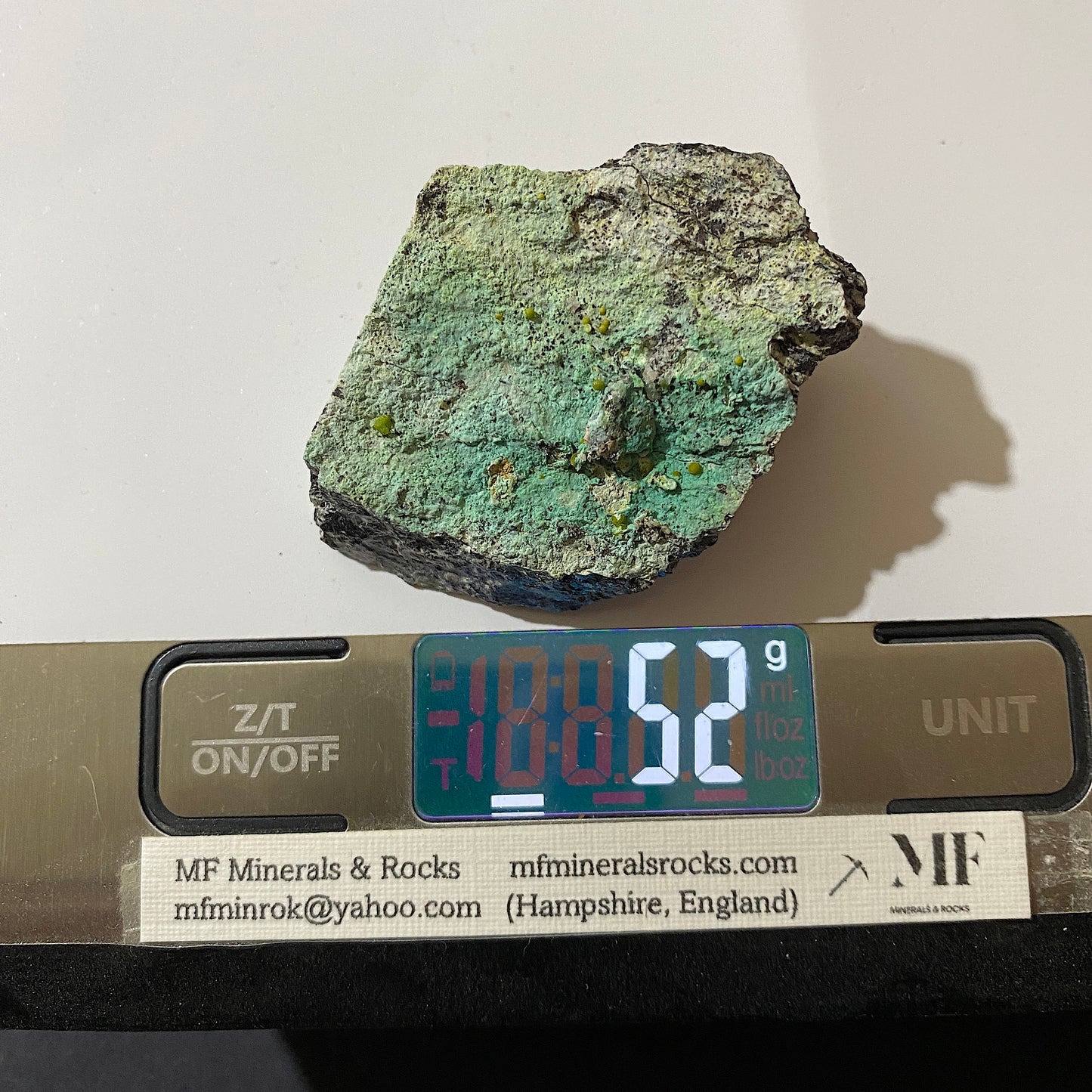 EULYTINE [EULYTITE] ON CHRYSOCOLLA [ETC] : HECHTSBERG QUARRY, HAUSACH, GERMANY 52g MF4640