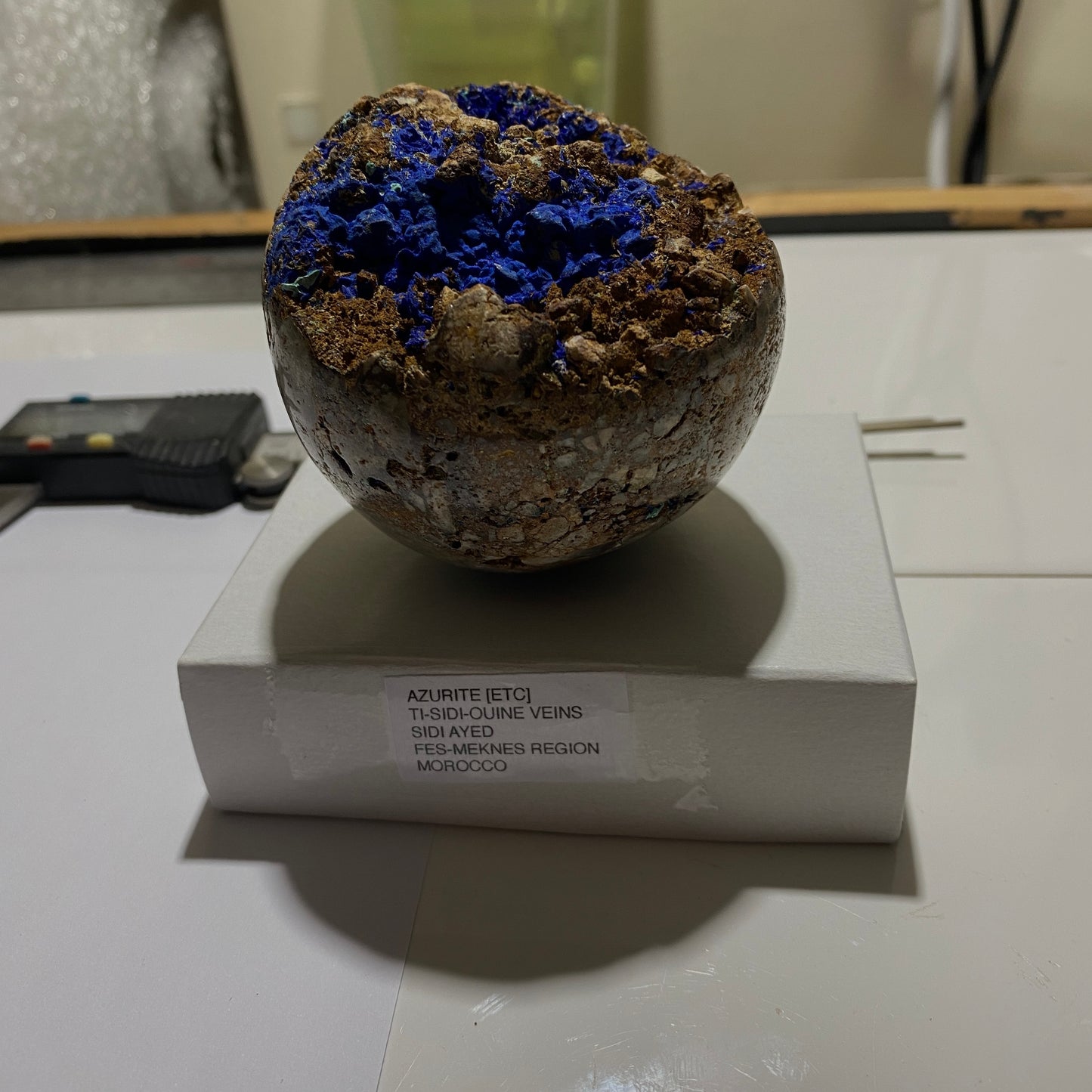 AZURITE IN COPPER MINERALISATION - NODULE - SIDI AYED, MOROCCO  HEAVY 446g MF4239