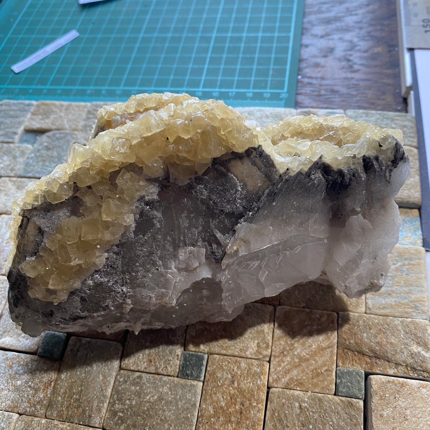 CALCITE ASSEMBLAGE - EGREMONT, COPELAND, CUMBRIA, ENGLAND 749g MF4448