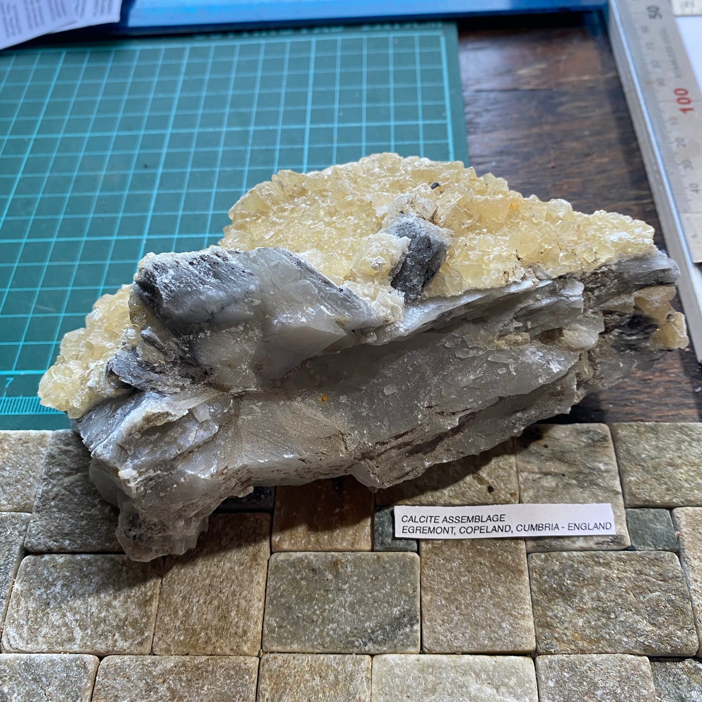 CALCITE ASSEMBLAGE - EGREMONT, COPELAND, CUMBRIA, ENGLAND 749g MF4448