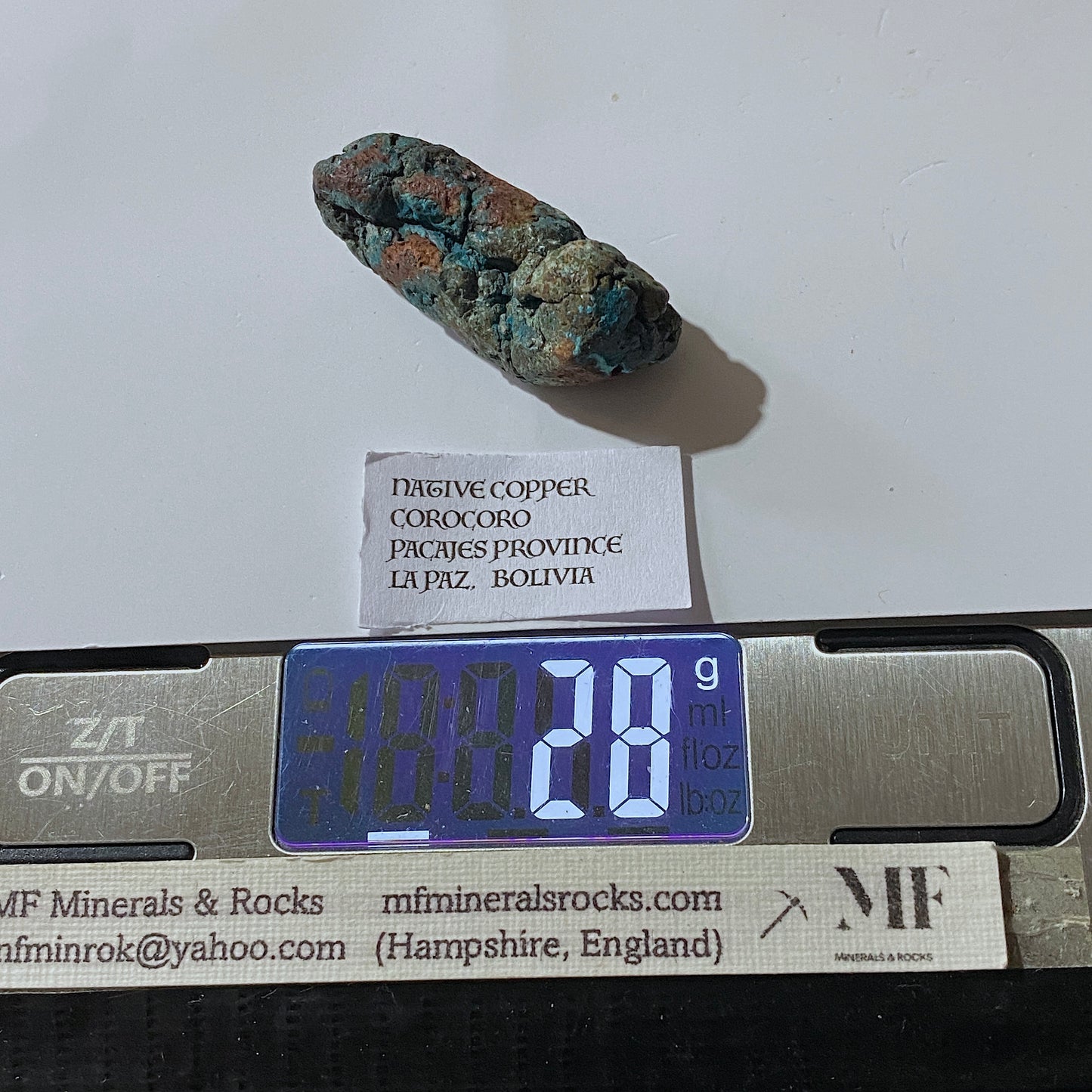 NATIVE COPPER : CORO CORO MINING DISTRICT, LA PAZ, BOLIVIA 28g MF5274