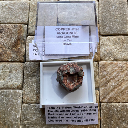 RARE NATIVE COPPER AFTER ARAGONITE : CORO CORO MINE, LA PAZ, BOLIVIA 10g MF5277