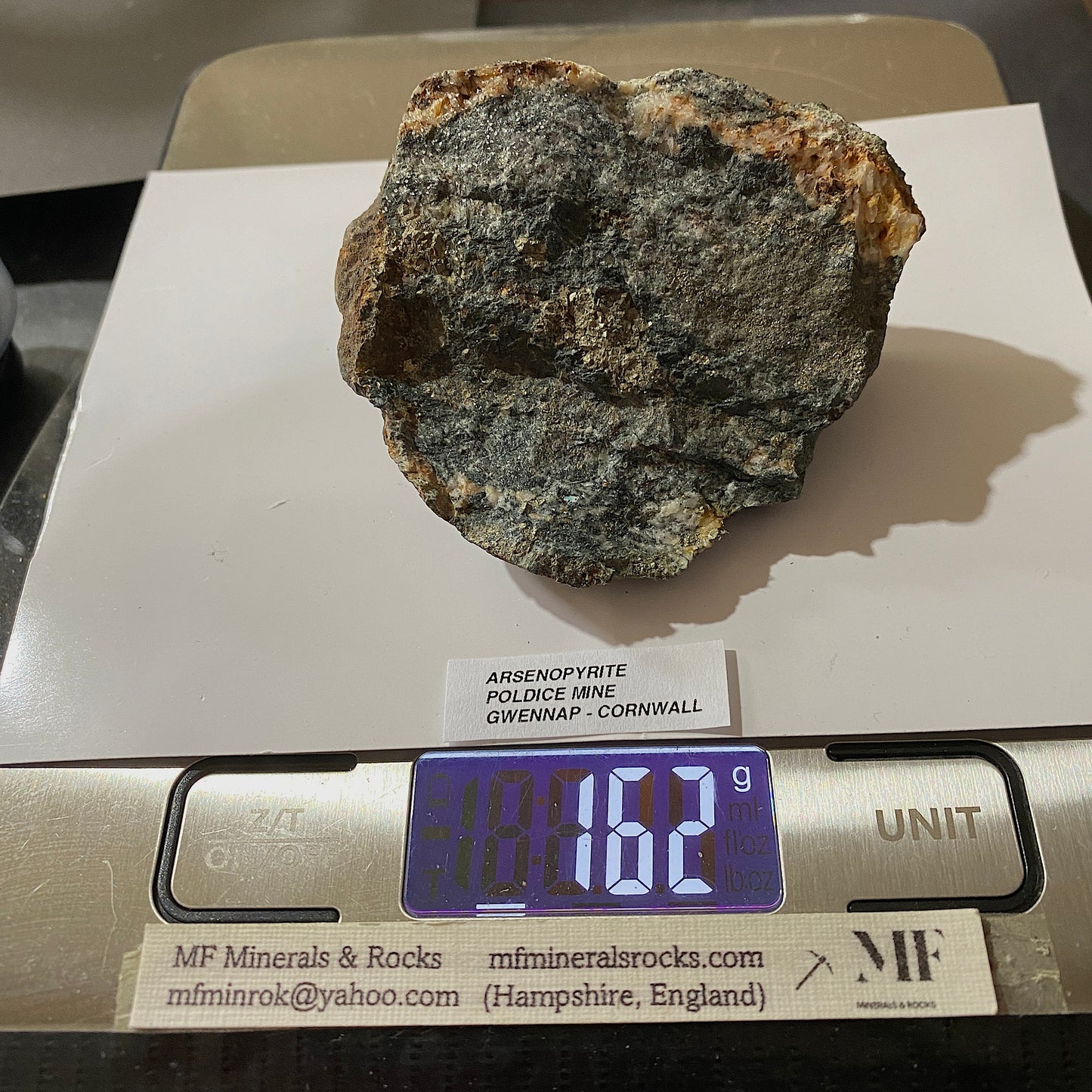 ARSENOPYRITE [ETC] : POLDICE MINE, GWENNAP, CORNWALL, ENGLAND 162g MF5280