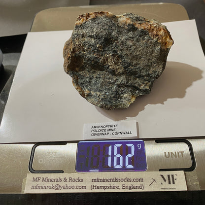 ARSENOPYRITE [ETC] : POLDICE MINE, GWENNAP, CORNWALL, ENGLAND 162g MF5280