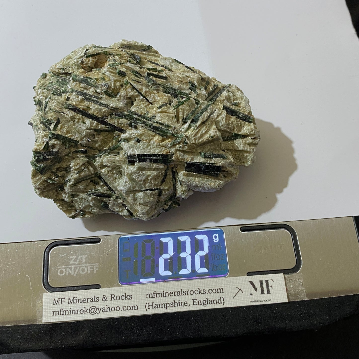 ACTINOLITE ON MICA SCHIST : MARGA HILL, CARAS-SEVERIN COUNTY, ROMANIA 232g MF4644