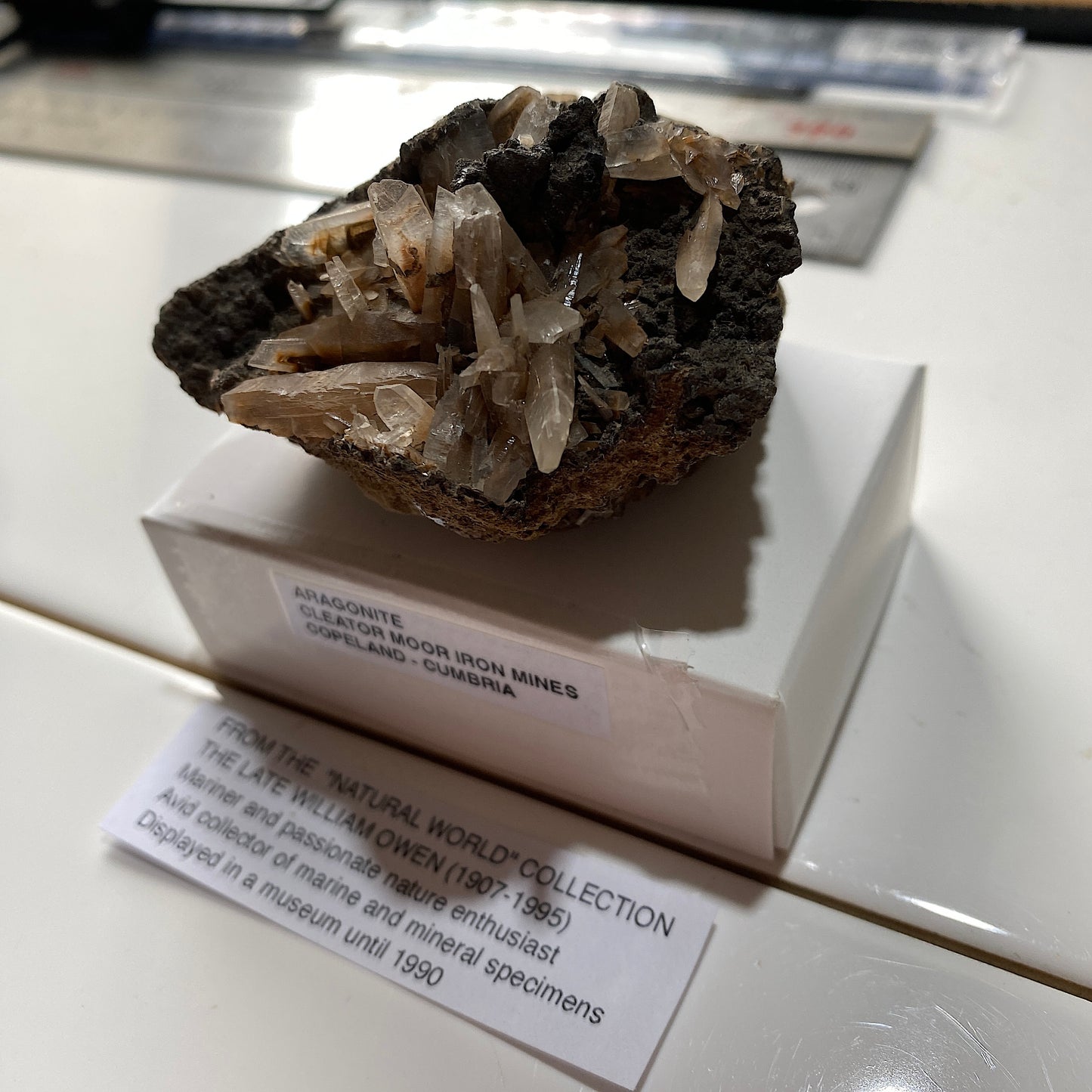 ARAGONITE ON MATRIX : CLEATOR MOOR IRON MINES, COPELAND, CUMBRIA. 144g MF5281