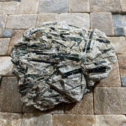 ACTINOLITE ON MICA SCHIST : MARGA HILL, CARAS-SEVERIN COUNTY, ROMANIA 232g MF4644