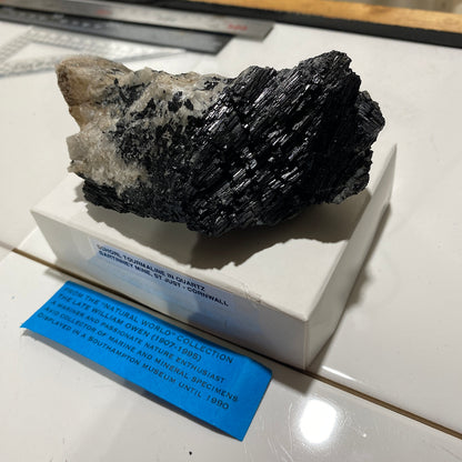 SCHORL TOURMALINE IN QUARTZ : BARTINNEY MINE, ST JUST, CORNWALL, ENGLAND  324g MF4608