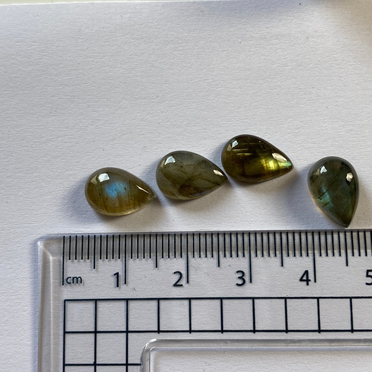 LABRADORITE GEMSTONES x 4 - NEWFOUNDLAND, CANADA 11.20Ct [total]. MFG1472