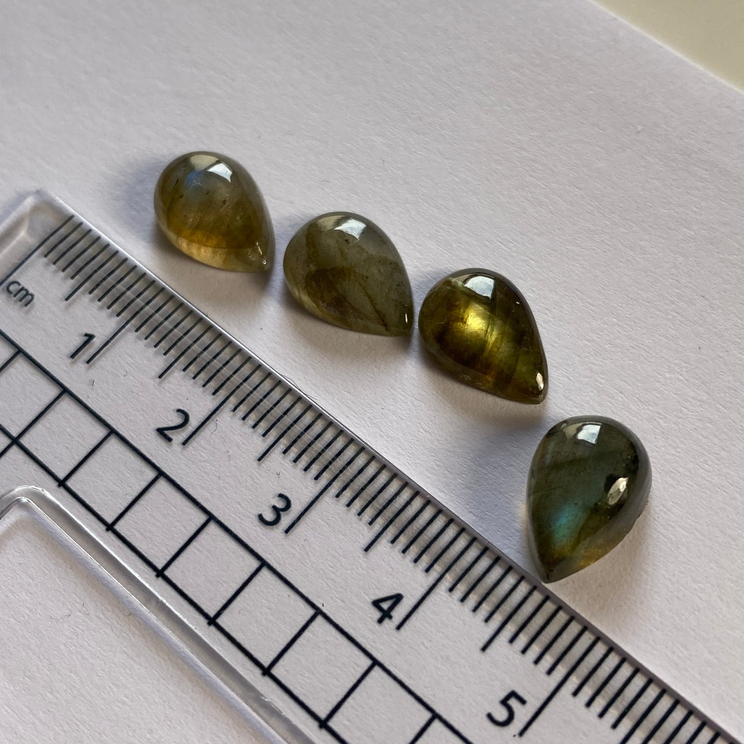 LABRADORITE GEMSTONES x 4 - NEWFOUNDLAND, CANADA 11.20Ct [total]. MFG1472