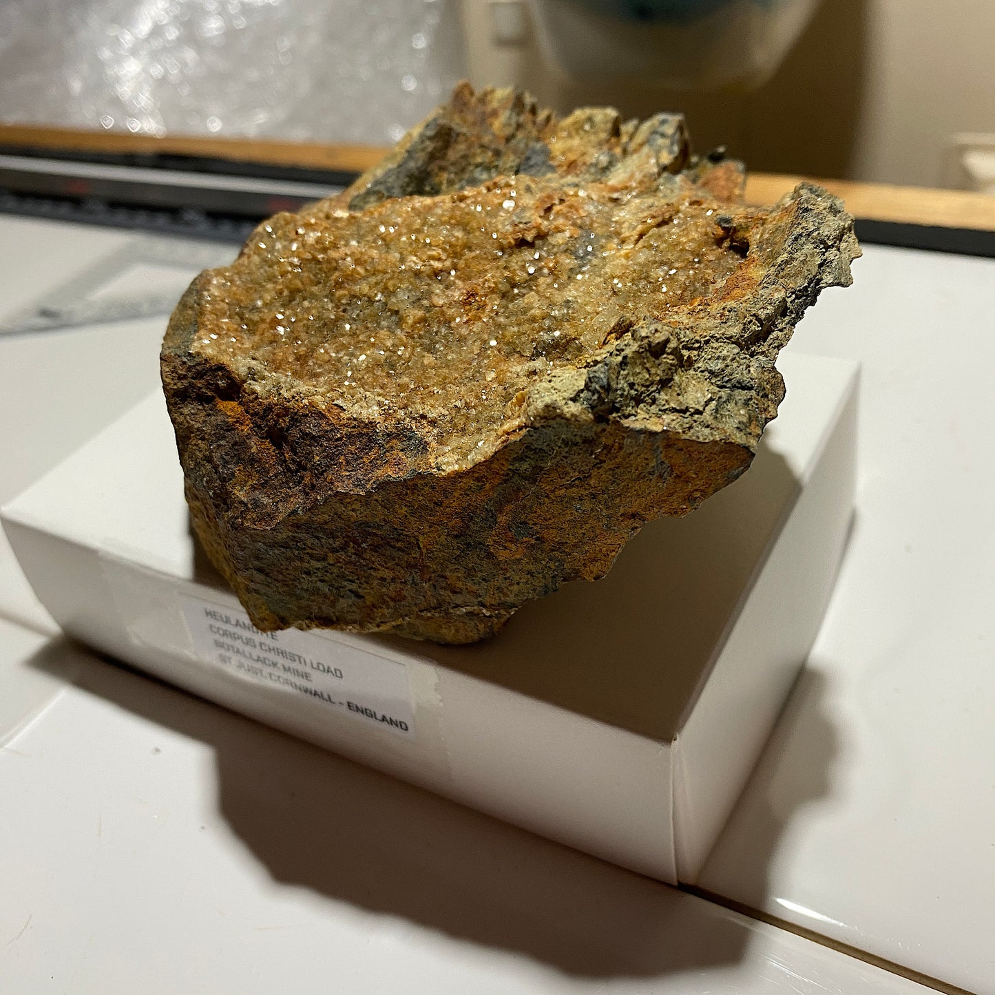 HEULANDITE ON MATRIX : CORPUS CHRISTI LODE, BOTALLACK MINE, ST JUST, CORNWALL 561g MF4648