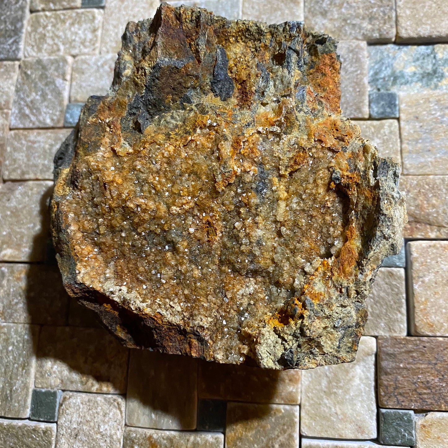 HEULANDITE ON MATRIX : CORPUS CHRISTI LODE, BOTALLACK MINE, ST JUST, CORNWALL 561g MF4648