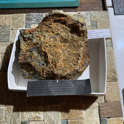 HEULANDITE ON MATRIX : CORPUS CHRISTI LODE, BOTALLACK MINE, ST JUST, CORNWALL 561g MF4648