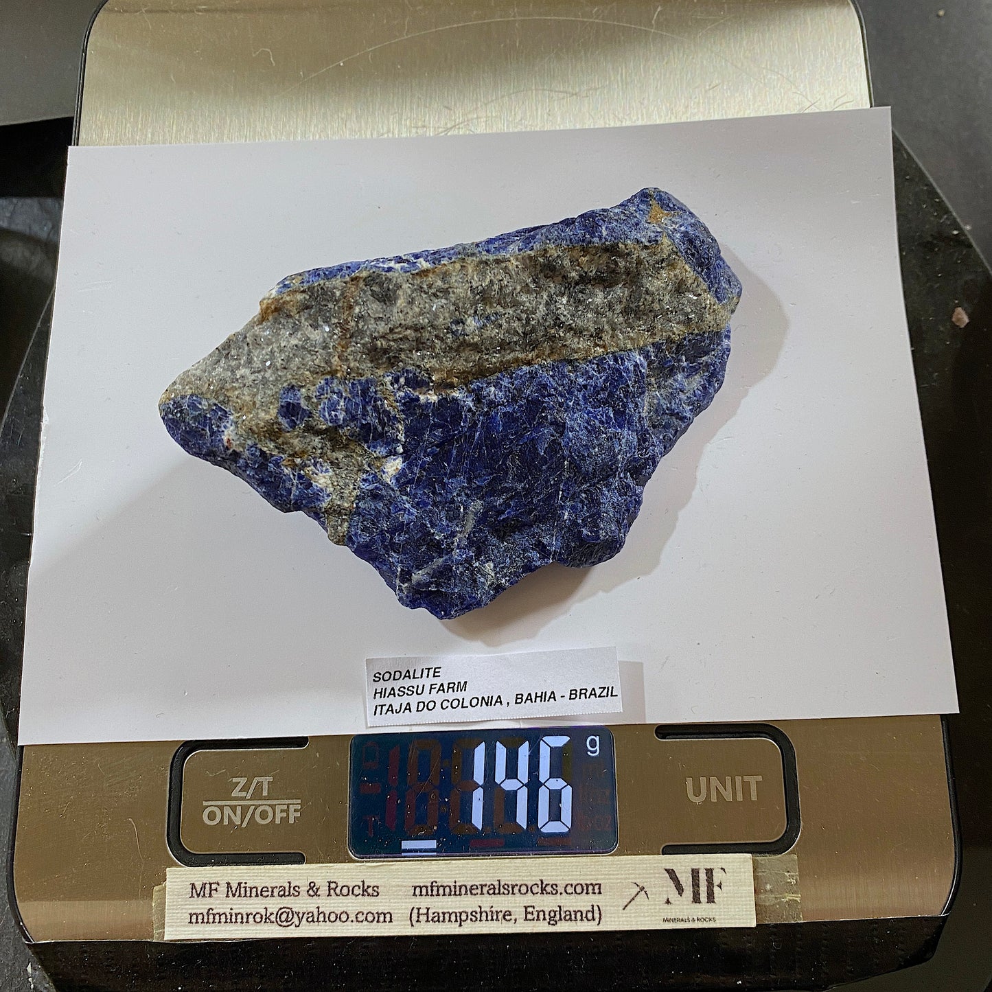 SODALITE : HIASSU FARM, ITAJA DO COLONIA, BAHIA, BRAZIL  146g MF5286