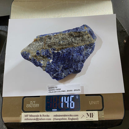 SODALITE : HIASSU FARM, ITAJA DO COLONIA, BAHIA, BRAZIL  146g MF5286