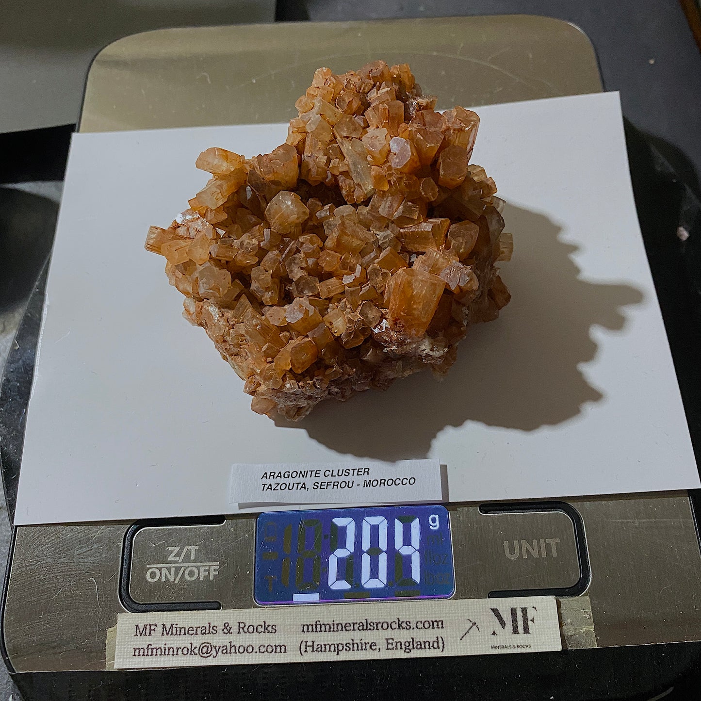 ARAGONITE CLUSTER : TAZOOTA, SEFROU, ATLAS MOUNTAINS, MOROCCO 204g MF5287
