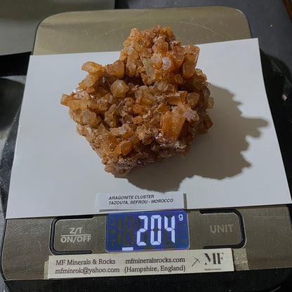 ARAGONITE CLUSTER : TAZOOTA, SEFROU, ATLAS MOUNTAINS, MOROCCO 204g MF5287
