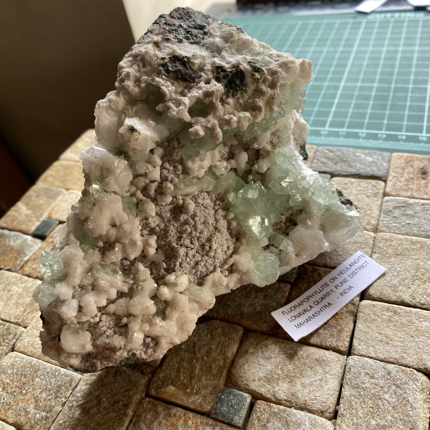 FLUORAPOPHYLLITE ON HEULANDITE - LONAVALA , PUNE, INDIA 469g MF2083