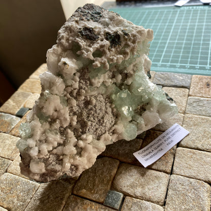 FLUORAPOPHYLLITE ON HEULANDITE - LONAVALA , PUNE, INDIA 469g MF2083