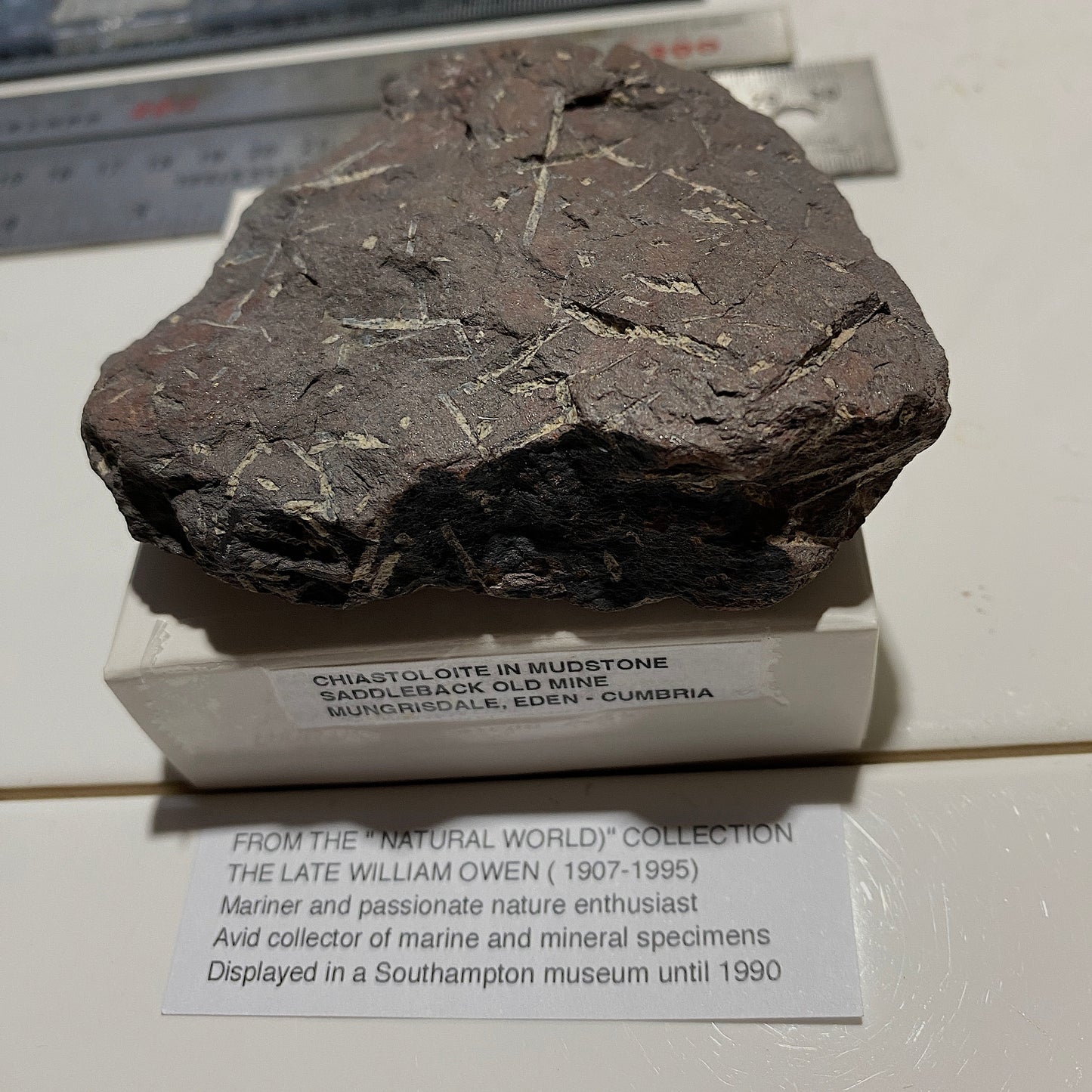 CHIASTOLITE IN MUDSTONE : SADDLEBACK OLD MINE, MUNGRISDALE, EDEN, CUMBRIA 195g MF5289